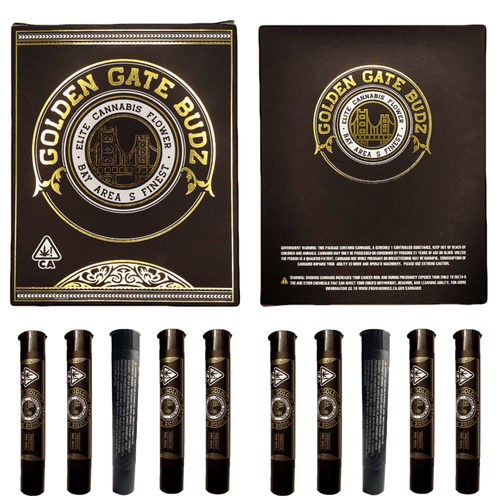 GOLDEN GATE BUDZ | 10x Pre-Roll Box Set – Includes Matching Doob Tubes