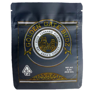 GOLDEN GATE BUDZ | 3.5g Mylar Bag Box Combo | 8th Barrier Bag Packaging