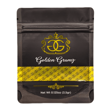 Load image into Gallery viewer, GOLDEN GRAMZ | 3.5g Mylar Bags | Resealable 8th Barrier Bag Packaging 3.5 Gram