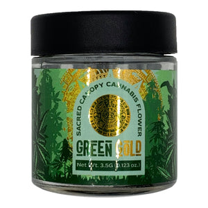 GREEN GOLD | 3.5g Clear Plastic Jars | Child Resistant 8th Packaging