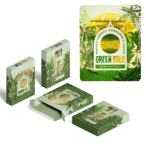 GREEN GOLD | 3.5g Mylar Bag Box Combo | 8th Barrier Bag Packaging