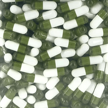 Load image into Gallery viewer, GREEN/WHITE 00 Gel Capsules | Microdose | Magic Mushrooms Shrooms