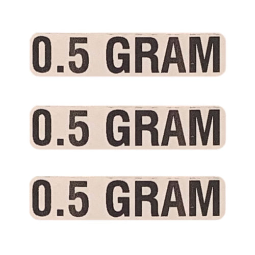 .5 GRAM Weight Labeling Sticker | .5 x 2”