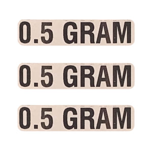 .5 GRAM Weight Labeling Sticker | .5 x 2”