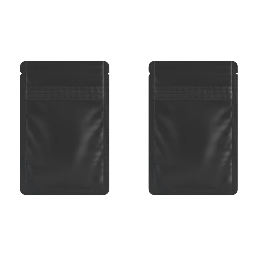 MATTE BLACK | 1g Mylar Bags | Resealable Barrier Bag Packaging 1 Gram