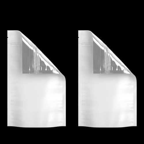 MATTE WHITE/CLEAR | 7g Mylar Bags | Resealable Quarter Barrier Bag Packaging 7 Grams