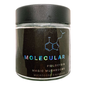 MOLECULAR | Microdose | 3oz Clear Glass Jars | Child Resistant | Magic Mushroom Packaging