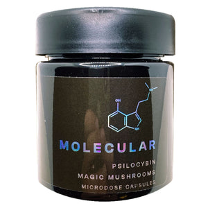 MOLECULAR | Microdose | 4oz Black Plastic Jars | Child Resistant | Magic Mushroom Packaging