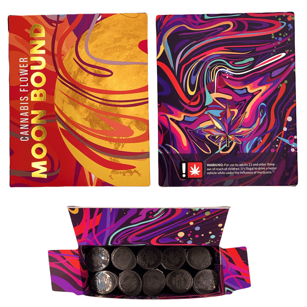 MOON BOUND | 10x Doob Tube Box | Pre-Roll Packaging