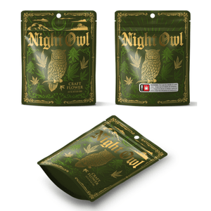 NIGHT OWL | 3.5g Mylar Bags | 8th Barrier Bag Packaging 3.5 Gram
