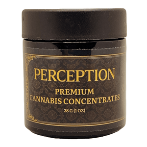 PERCEPTION | 28g Concentrate Container | Black | Child Resistant Glass Jar | 3oz