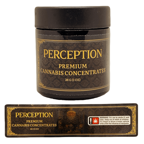 PERCEPTION | 28g Concentrate Container | Black | Child Resistant Glass Jar | 3oz