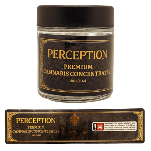 PERCEPTION | 28g Concentrate Container | Clear | Child Resistant Glass Jar | 3oz