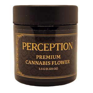PERCEPTION | 3.5g Black Glass Jars | Child Resistant 8th Packaging