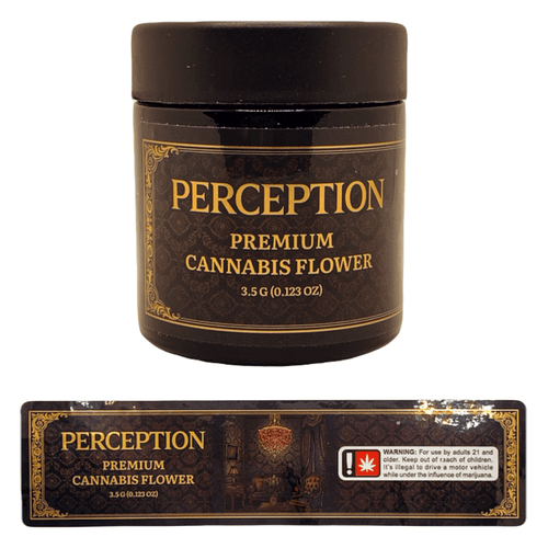PERCEPTION | 3.5g Black Plastic Jars | Child Resistant 8th Packaging