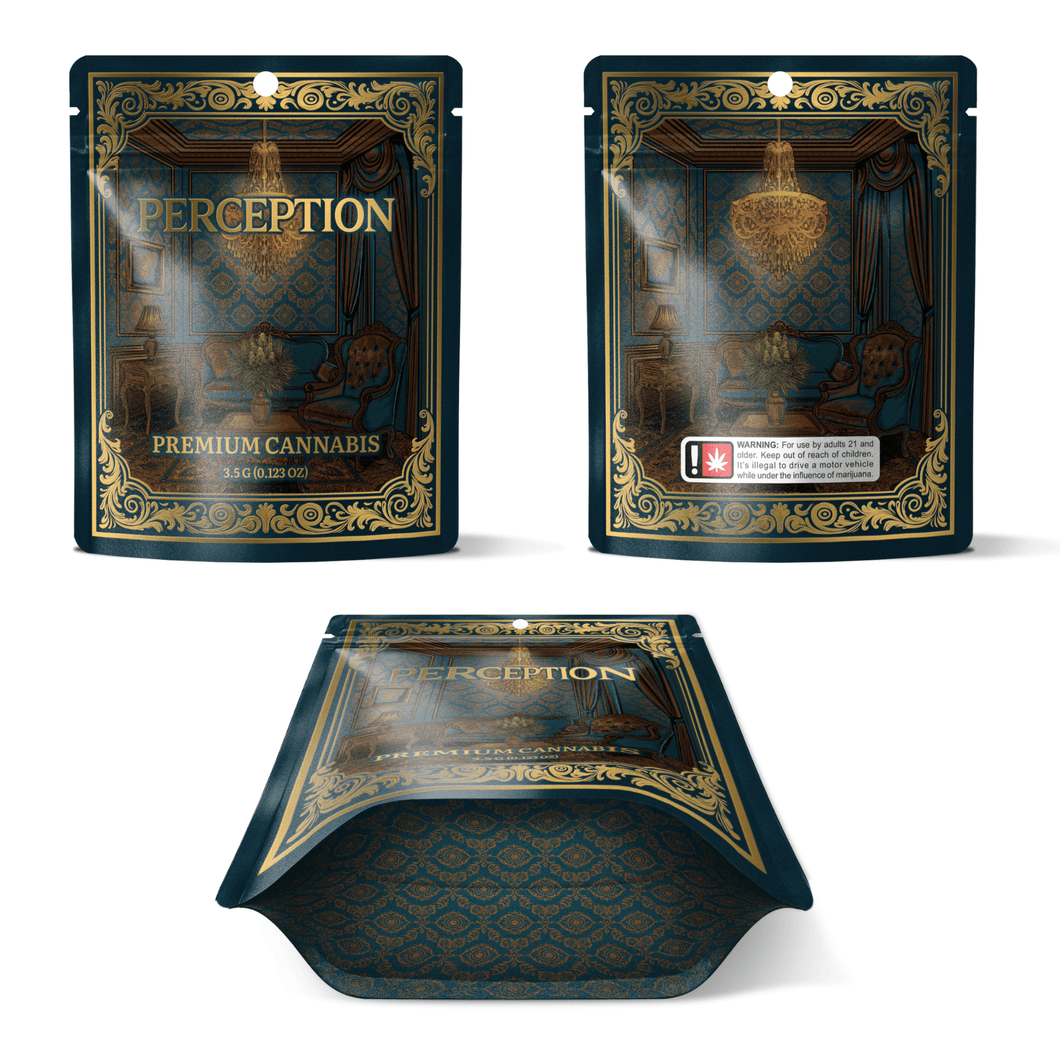 PERCEPTION | 3.5g Mylar Bags | 8th Barrier Bag Packaging 3.5 Gram