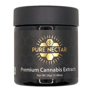 PURE NECTAR | 28g Concentrate Container | Black | Child Resistant Glass Jar | 3oz