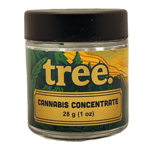 TREE | 28g Concentrate Container | Clear | Child Resistant Glass Jar | 3oz