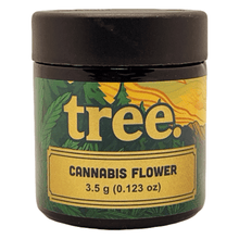 Load image into Gallery viewer, TREE | 3.5g Black Plastic Jars | Child Resistant 8th Packaging