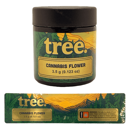 TREE | 3.5g Black Plastic Jars | Child Resistant 8th Packaging