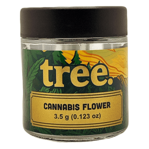 TREE | 3.5g Clear Glass Jars | Child Resistant 8th Packaging