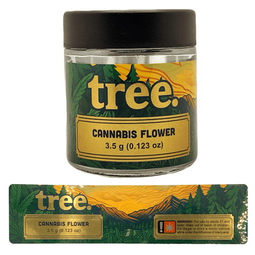 TREE | 3.5g Clear Plastic Jars | Child Resistant 8th Packaging