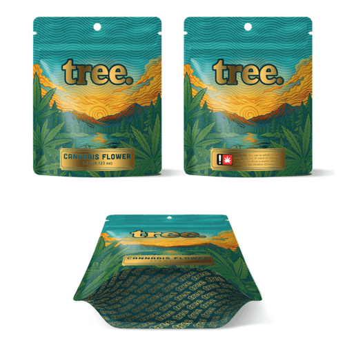 TREE | 3.5g Mylar Bags | 8th Barrier Bag Packaging 3.5 Gram