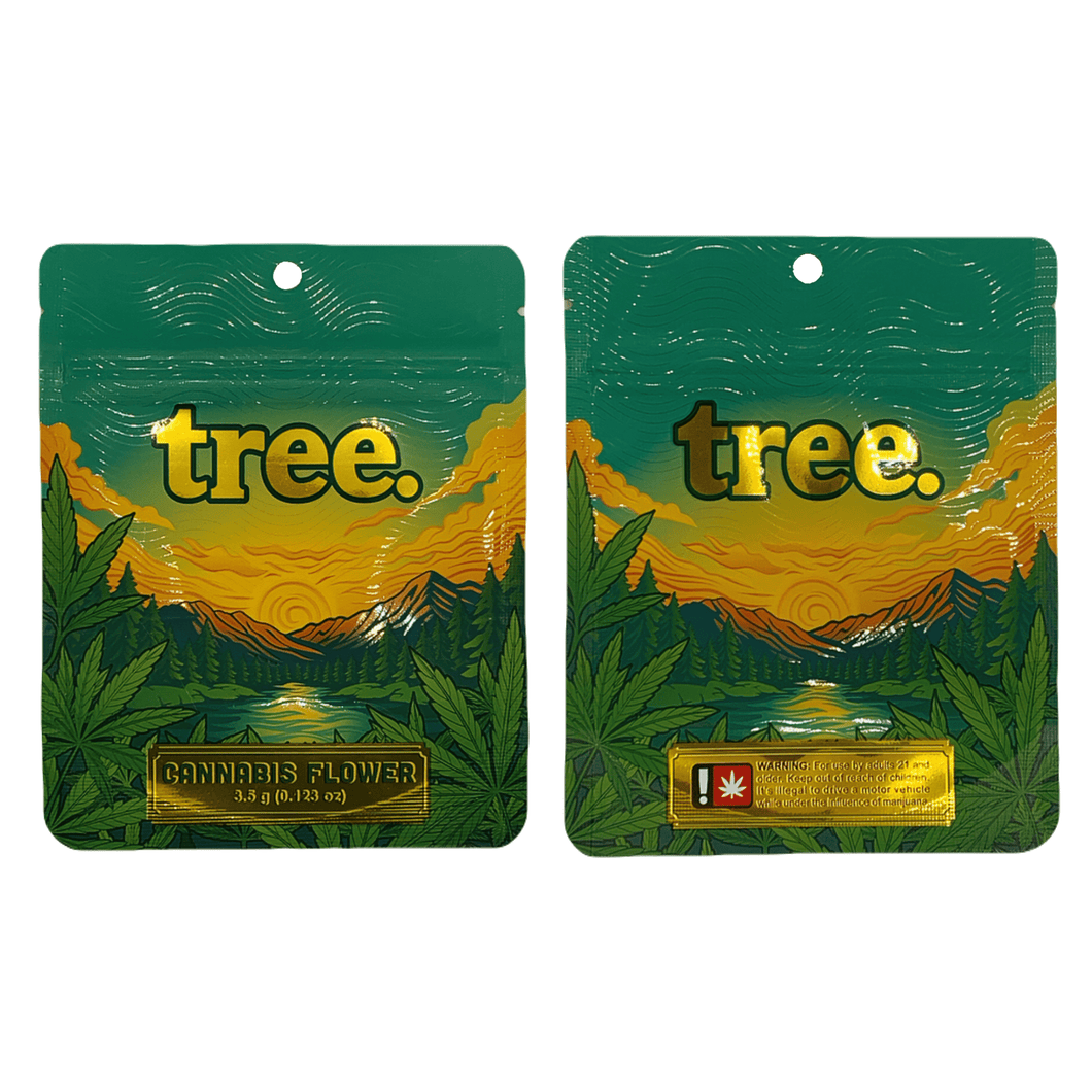 TREE | 3.5g Mylar Bags | 8th Barrier Bag Packaging 3.5 Gram