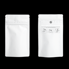 Load image into Gallery viewer, WHITE | 7g Mylar Bags | Resealable Child Resistant Quarter Barrier Bag Packaging 7 Gram