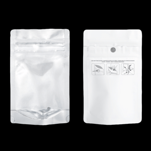 WHITE/CLEAR | 3.5g Mylar Bags | Resealable Child Resistant 8th Barrier Bag Packaging 3.5 Gram