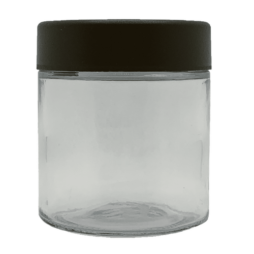 28g Clear Glass Childproof Concentrate Container (3oz Jar)