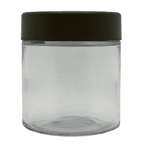 28g Concentrate Container, Clear, Child Resistant Glass Jar