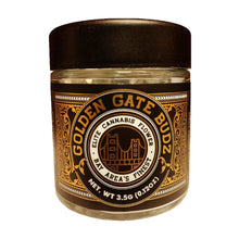 Load image into Gallery viewer, GOLDEN GATE BUDZ 3.5 Gram Clear Glass Childproof 3oz 8th Jars