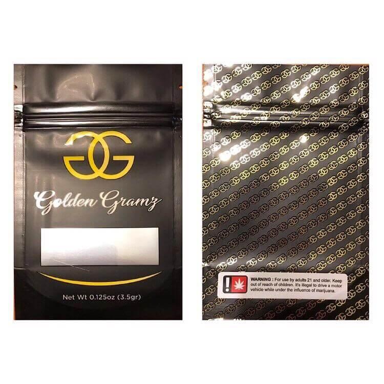 GOLDEN GRAMZ | 3.5g Mylar Bags | Resealable 8th Barrier Bag Packaging 3.5  Gram