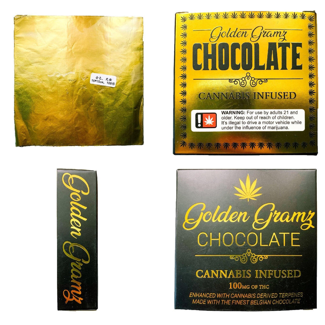 GOLDEN GRAMZ Chocolate Bar Packaging (Boxes & Foil)