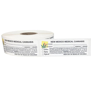 NEW MEXICO Cannabis State Warning Label | Strain Label | 3“ x 1“ | 500 Stickers