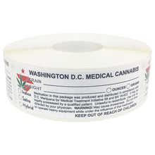 Load image into Gallery viewer, WASHINGTON D.C. Cannabis Warning Label | Strain Label | 3“ x 1“ Sticker