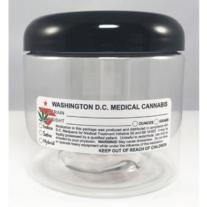 WASHINGTON D.C. Cannabis Warning Label | Strain Label | 3“ x 1“ Sticker