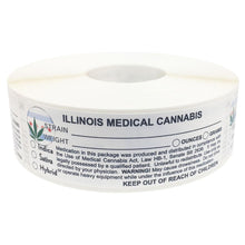Load image into Gallery viewer, ILLINOIS Cannabis State Warning Label | Strain Label | 3“ x 1“ Sticker