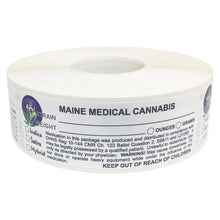 Load image into Gallery viewer, MAINE Cannabis State Warning Label | Strain Label | 3“ x 1“ | 500 Stickers