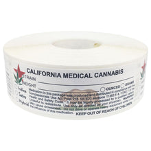 Load image into Gallery viewer, CALIFORNIA Cannabis Bear Warning Label | Strain Label | 3“ x 1“ | 500 Stickers