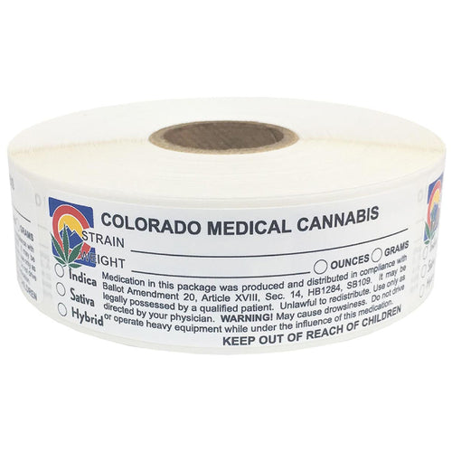 COLORADO Cannabis State Warning Label | Strain Label | 3“ x 1“ | 500 Stickers