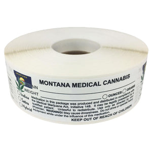 MONTANA Cannabis State Warning Label | Strain Label | 3“ x 1“ | 500 Stickers
