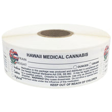 Load image into Gallery viewer, HAWAII Cannabis State Warning Label | Strain Label | 3“ x 1“ | 500 Stickers