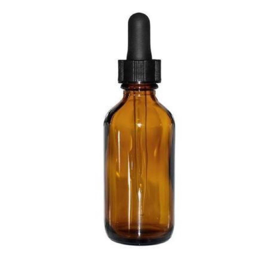 Amber 2 oz Tincture Boston Round Childproof Glass Dropper Bottle