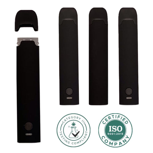 BLACK | Disposable Vape Cartridge | 1 mL Tank | Pre-Heat Button | 280mAh Rechargeable