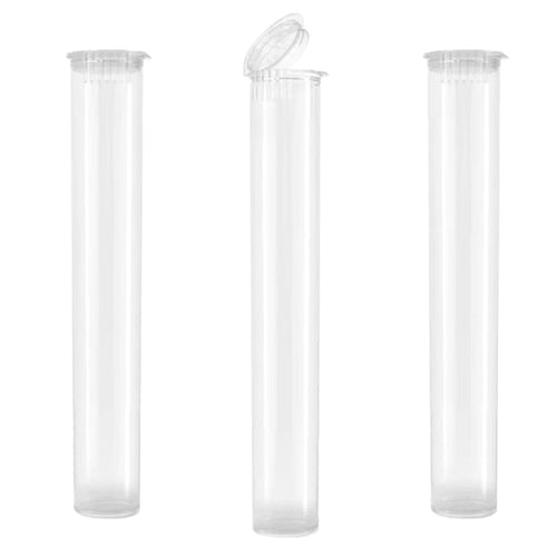 CLEAR | 116mm Plastic Pre-Roll Packaging Doob Tube | Child Resistant