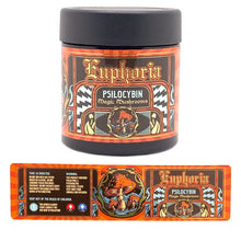 Load image into Gallery viewer, EUPHORIA | 3.5g Black Glass Jars | Child Resistant | Magic Mushroom 8th Packaging