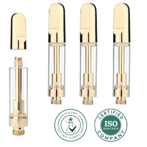 GOLD | Screw On Tip | Ceramic Coil Glass Cartridge | 1mL 510 Thread | Creative Labz: Packaging Solutions GOLD | Screw On Tip | Ceramic Coil Glass Cartridge | 1mL 510 Thread | Creative Labz: Packaging Solutions