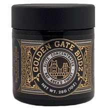 Load image into Gallery viewer, GOLDEN GATE BUDZ | 28g Concentrate Container | Black | Child Resistant Glass Jar | 3oz